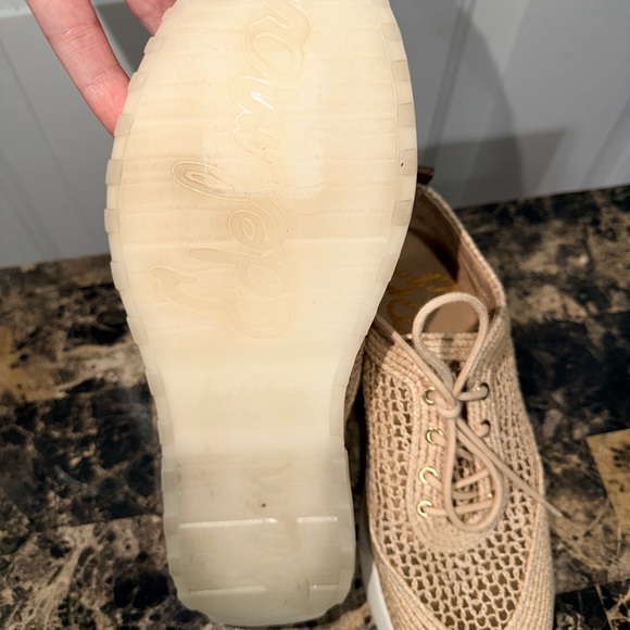 Sam Edelman Beige Woven Lace-Up Sneakers 6.5 Womens - Picture 5 of 5